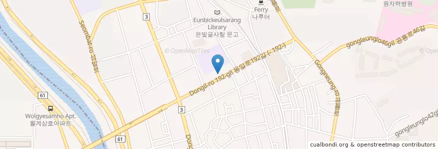 Mapa de ubicacion de 탐앤탐스 en Coreia Do Sul, Seul, 노원구, 공릉1동.
