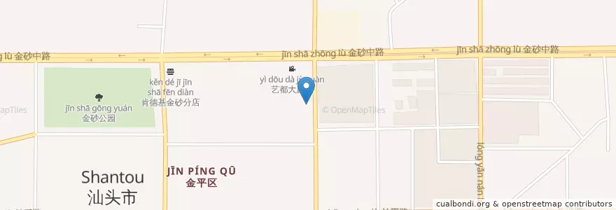 Mapa de ubicacion de 广发银行 en China, Guangdong, Shantou, 金平区, 石炮台街道.
