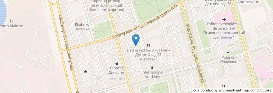 Mapa de ubicacion de Обновление en Russland, Föderationskreis Nordwest, Oblast Leningrad, Sankt Petersburg, Василеостровский Район, Hafenviertel.