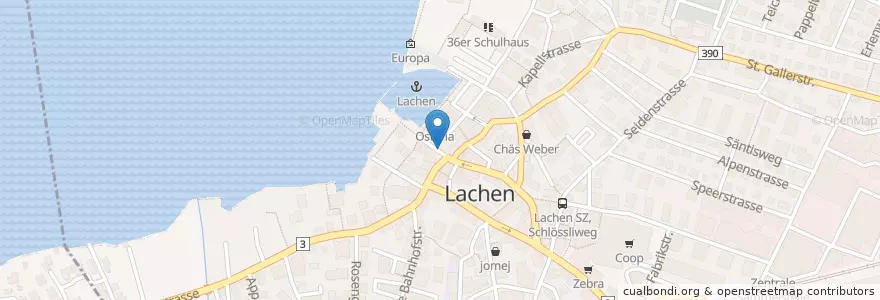 Mapa de ubicacion de Restaurant Sonne Bar en Suisse, Schwyz, March, Lachen.