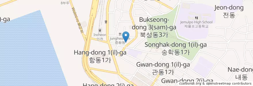 Mapa de ubicacion de 십리향-화덕만두 en 대한민국, 인천, 중구, 북성동.