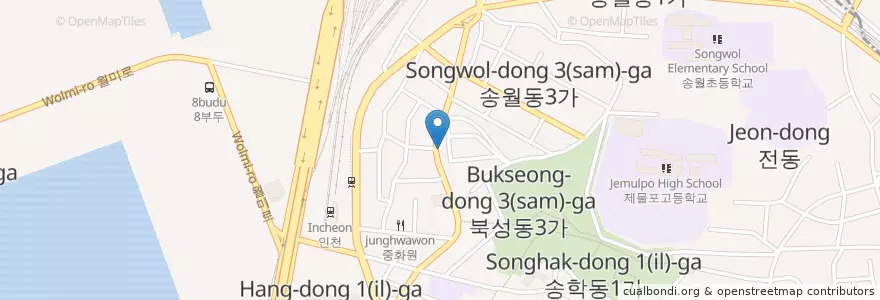 Mapa de ubicacion de 신 Xin-맛집 en 대한민국, 인천, 북성동.