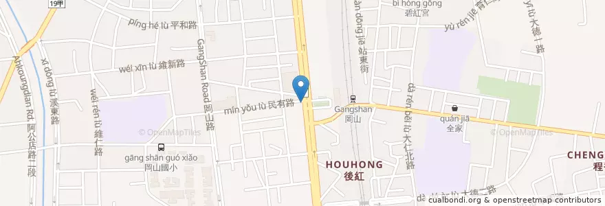 Mapa de ubicacion de 𡘙師傅便當專賣店-岡山店 en 臺灣, 高雄市, 岡山區.
