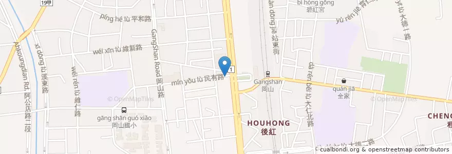 Mapa de ubicacion de 辛辛診所 en Taiwan, Kaohsiung, 岡山區.