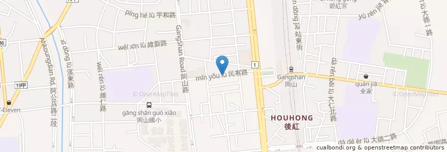 Mapa de ubicacion de 宗明藥局 en تايوان, كاوهسيونغ, 岡山區.