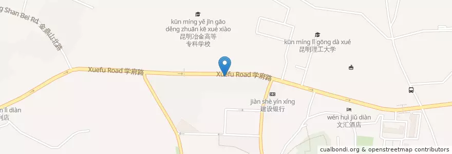 Mapa de ubicacion de Chonburi en China, Yunnan, 昆明市, 五华区, 莲华街道.