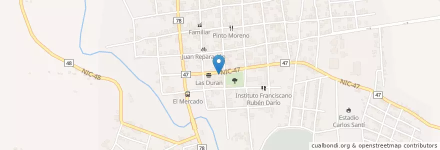 Mapa de ubicacion de Ciber Cafe Chocoyos Pintados en Nicaragua, Matagalpa, Ciudad Darío (Municipio).