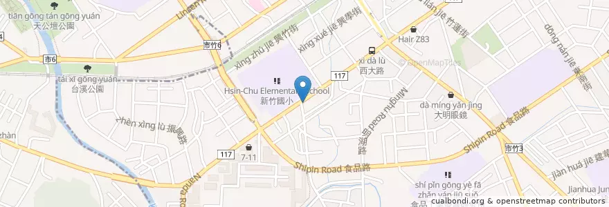 Mapa de ubicacion de 新竹玉龍肉圓 en تايوان, مقاطعة تايوان, سين شو.