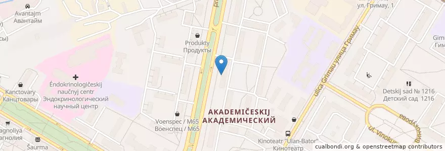 Mapa de ubicacion de Пикколо en Rusia, Центральный Федеральный Округ, Москва, Юго-Западный Административный Округ, Академический Район.