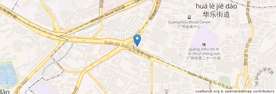 Mapa de ubicacion de Dim Sum 🍜 en China, Guangdong, Guangzhou City, Yuexiu District, 建设街道.