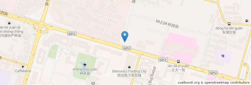 Mapa de ubicacion de 中国建设银行 en 中国, 甘肃省, 兰州市, 城关区, 团结新村街道.