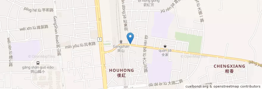 Mapa de ubicacion de 奧格吐司 en تايوان, كاوهسيونغ, 岡山區.
