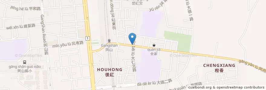 Mapa de ubicacion de 慶安中醫診所 en 臺灣, 高雄市, 岡山區.