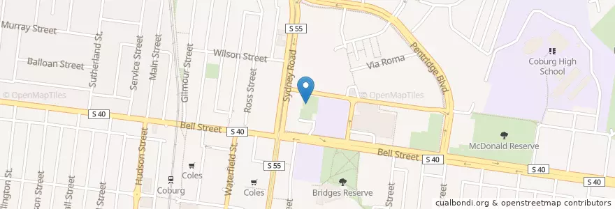 Mapa de ubicacion de Pepper Tree Place Cafe en 오스트레일리아, Victoria, City Of Moreland.
