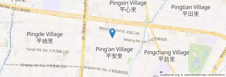 Mapa de ubicacion de 美吉早餐 en Taiwan, Taichung, Distretto Di Beitun.