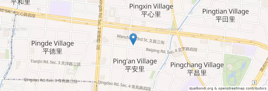 Mapa de ubicacion de 四川牛肉麵 en 臺灣, 臺中市, 北屯區.