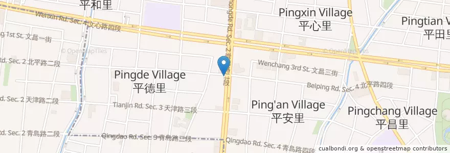 Mapa de ubicacion de 金福氣南洋食堂 en تايوان, تاي شانغ, 北屯區.