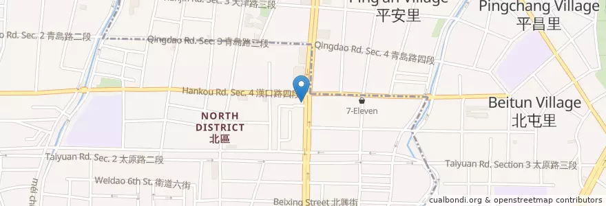 Mapa de ubicacion de 麻佬大 en Taiwan, Taichung, Distretto Di Beitun, Distretto Settentrionale.