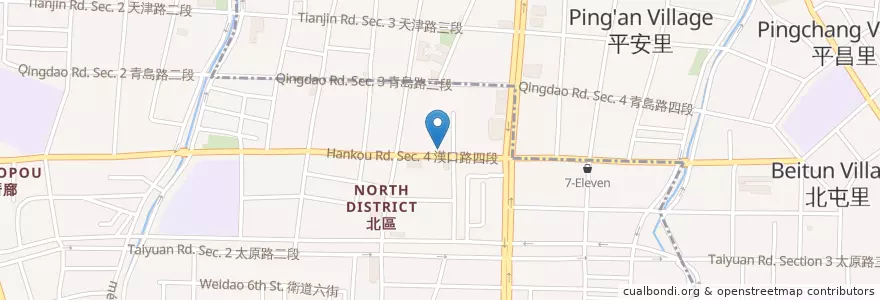 Mapa de ubicacion de King Juicy en 台湾, 台中市, 北屯区, 北区.