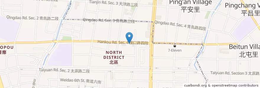 Mapa de ubicacion de 禾冠宏 en 타이완, 타이중 시, 베이툰 구, 베이구.