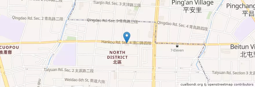 Mapa de ubicacion de 粥神廣東粥 en Taiwan, Taichung, Distretto Di Beitun, Distretto Settentrionale.