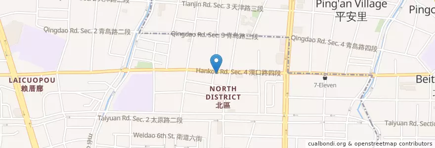Mapa de ubicacion de 井賀會議便當 en Taiwan, 臺中市, 北屯區, 北區.