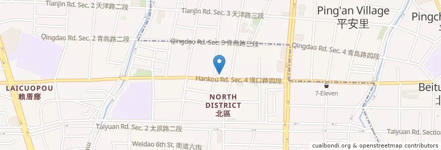 Mapa de ubicacion de 雞鬼雞怪雞蛋糕 en Taiwan, Taichung, 北屯區, 北區.