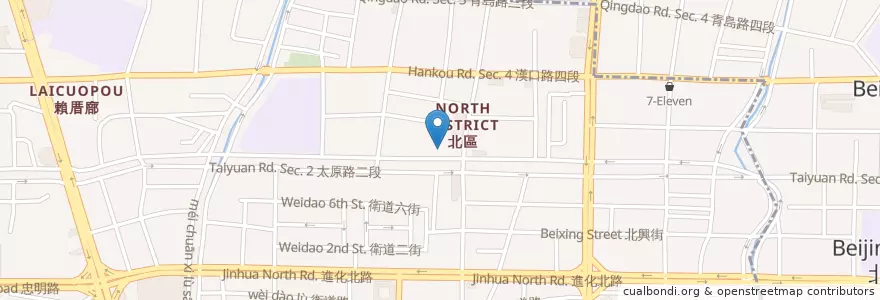 Mapa de ubicacion de 香郡~Shiny Dream~相聚 en Taiwan, 臺中市, 北區.
