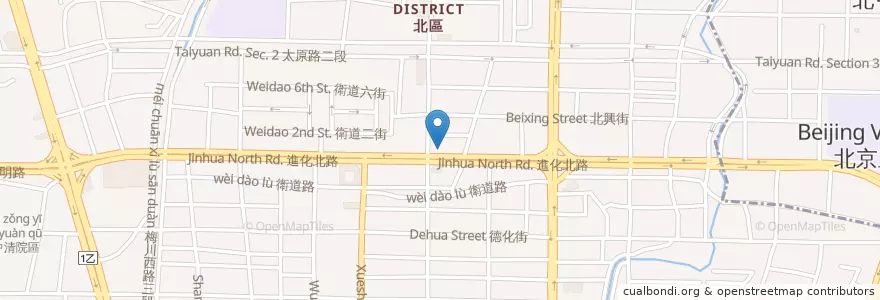 Mapa de ubicacion de 品鮮羊肉城 en 臺灣, 臺中市, 北區.