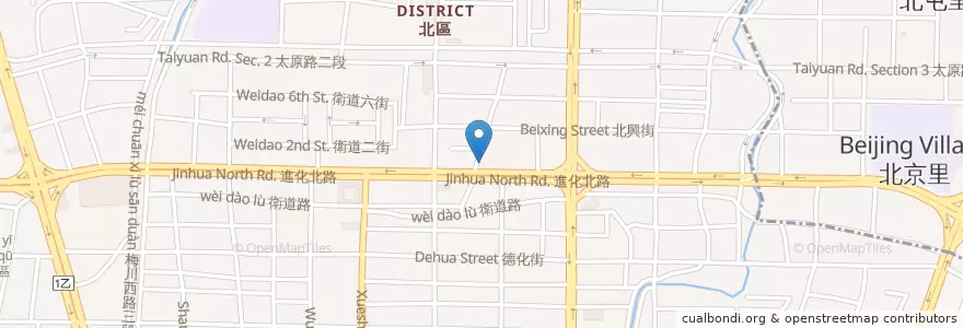 Mapa de ubicacion de 南米北麵釀香居 en تایوان, تایچونگ, 北區.
