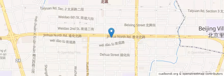 Mapa de ubicacion de 蘇乞老饕餐廳 en تایوان, تایچونگ, 北區.
