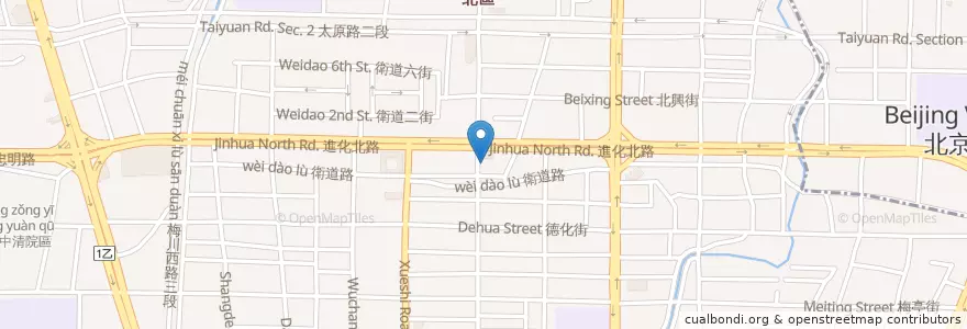 Mapa de ubicacion de 德慧素食自助餐 en Taiwán, Taichung, 北區.