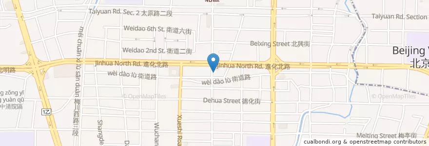 Mapa de ubicacion de 香港鴻興燒臘快餐 en Taiwán, Taichung, 北區.