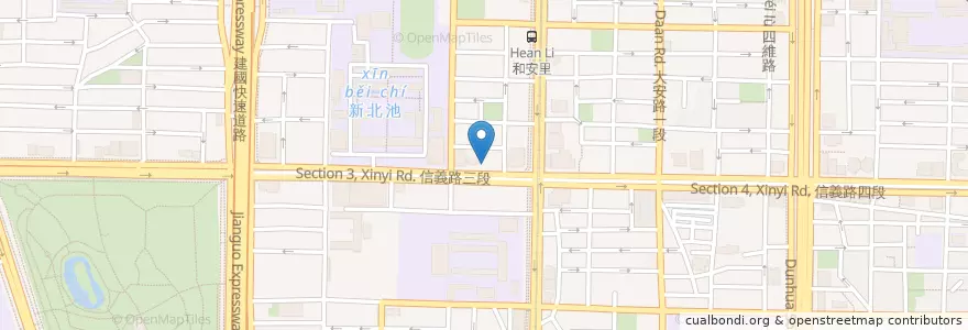 Mapa de ubicacion de 丹堤咖啡 en Tayvan, 新北市, Taipei, 大安區.