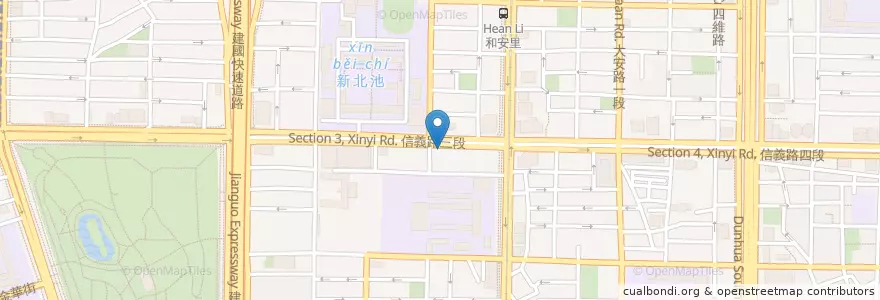 Mapa de ubicacion de cama現烘咖啡專門店 en 臺灣, 新北市, 臺北市, 大安區.