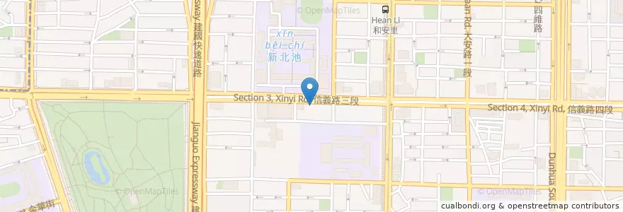 Mapa de ubicacion de 賽特廚房 en 台湾, 新北市, 台北市, 大安区.