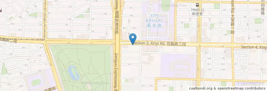 Mapa de ubicacion de 艾斯特烘焙 en تايوان, تايبيه الجديدة, تايبيه, 大安區.