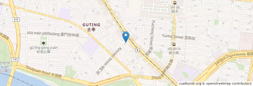 Mapa de ubicacion de 加里曼丹娘惹美食 en 台湾, 新北市, 台北市, 中正区.