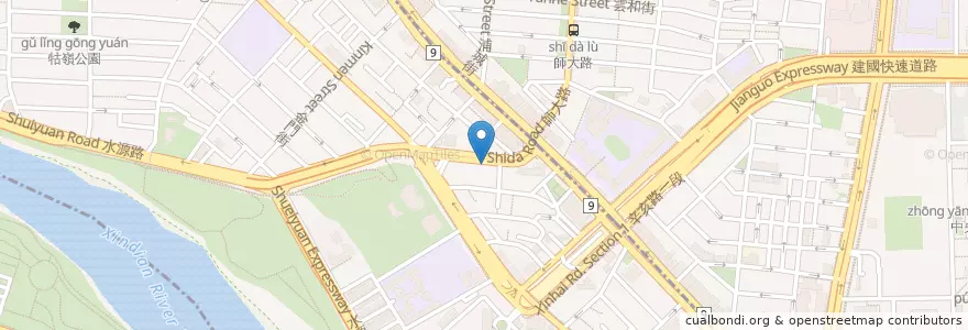Mapa de ubicacion de 薄荷夜咖啡 en 臺灣, 新北市, 臺北市, 中正區.