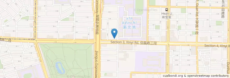 Mapa de ubicacion de 米盒子 en Тайвань, Новый Тайбэй, Тайбэй, Даань.