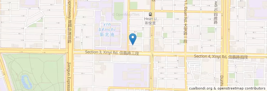 Mapa de ubicacion de 你好咖啡旅館 en 台湾, 新北市, 台北市, 大安区.
