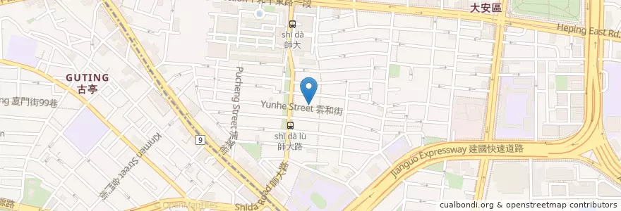 Mapa de ubicacion de 麗江南洋麵食館 en Taiwán, Nuevo Taipéi, Taipéi, 大安區.