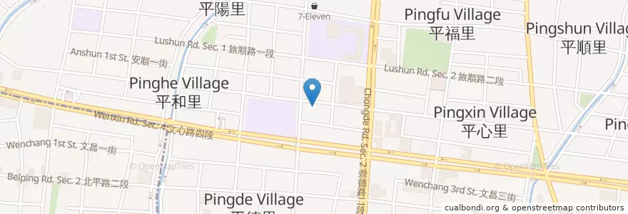 Mapa de ubicacion de 英。 炒麵炒米粉 en تایوان, تایچونگ, 北屯區.