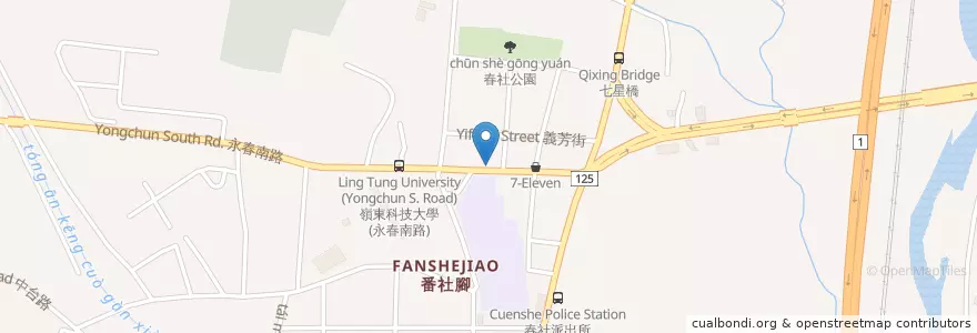 Mapa de ubicacion de 家鄉味 en Тайвань, Тайчжун, 南屯區.