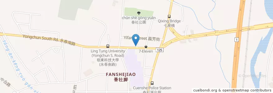 Mapa de ubicacion de 池上飯包 en Taiwan, Taichung, 南屯區.