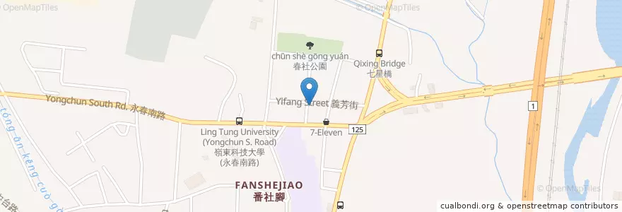 Mapa de ubicacion de 玉麒麟臭臭鍋 en Taiwan, Taichung, Nantun District.