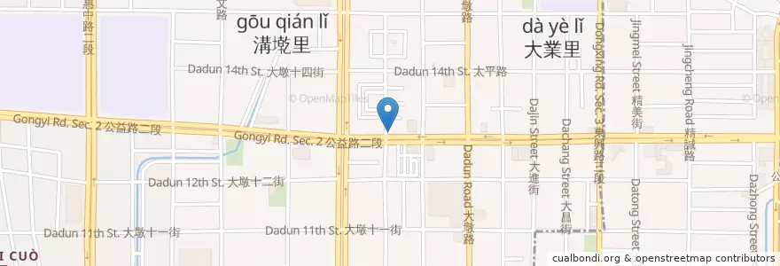 Mapa de ubicacion de 菠蘿油王子MINI茶餐廳 en Taiwan, Taichung, 南屯區.