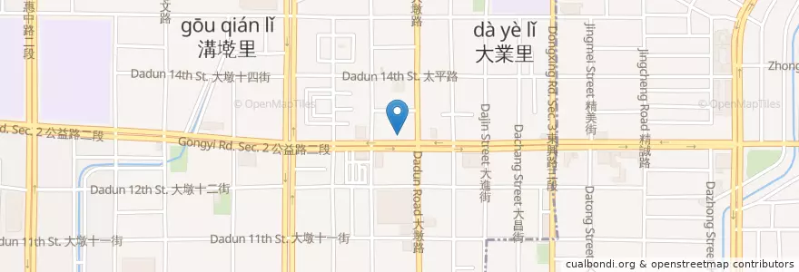 Mapa de ubicacion de 錢潮．新鐵板燒 en Тайвань, Тайчжун, 南屯區.