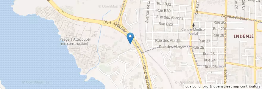 Mapa de ubicacion de College Paul Valéry en Costa D'Avorio, Abidjan.