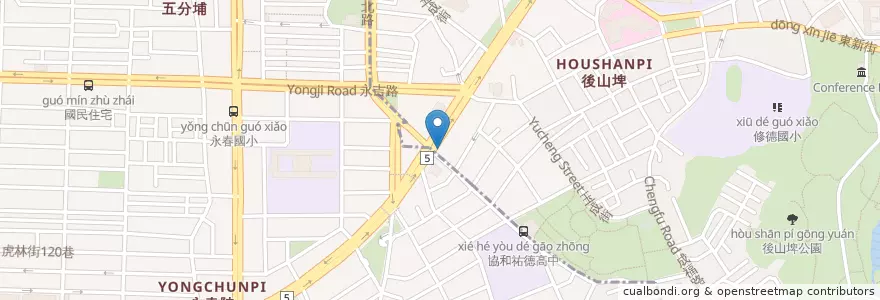 Mapa de ubicacion de 台北一信 en تايوان, تايبيه الجديدة, تايبيه, 信義區.